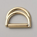 Aloy Double D Rings, Buckle Clasps, for Webbing, Strapping Bags, Garment Accessories, Light Gold, 28x32x5mm(PALLOY-WH0001-98KCG)