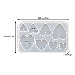 Pendant DIY Silicone Molds, Resin Casting Molds, for UV Resin, Epoxy Resin Craft Making, Heart, 81x108x5mm(PW-WG21955-14)