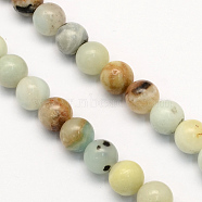 Natural Flower Amazonite Round Beads Strands, 4.5mm, Hole: 1mm, about 96pcs/strand, 15.5 inch(G-S161-4mm)