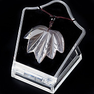 Natural Quartz Crystal Pendants Necklaces, Leaf, 14.96 inch(38cm)(PW-WG25252-03)