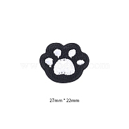 Computerized Embroidery Cloth Self Adhesive Patches, Stick On Patch, Costume Accessories, Appliques, Cat Shape, Black, 27x22mm(PW-WG92138-02)