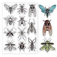 Custom PVC Plastic Clear Stamps, for DIY Scrapbooking, Photo Album Decorative, Cards Making, Insects, 160x110x3mm(DIY-WH0448-0249)