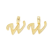 Rack Plating Eco-Friendly Brass Letter Pendants, Real 18K Gold Long-Lasting Plated, Cadmium Free & Lead Free, Letter.W, 13.5x21x1.4mm, Hole: 6.5x3.3mm(KK-K265-02G-W)