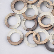 Resin & Wood Pendants, Ring, WhiteSmoke, 28x3mm, Hole: 1.5mm(X-RESI-S358-04B)