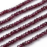 Natural Garnet Beads Strands, Faceted, Rondelle, 3x2mm, Hole: 0.5~0.6mm, about 129~173pcs/strand, 15.5 inch(39.5cm)(G-F460-07)