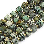 Natural African Turquoise(Jasper) Beads Strands, Faceted, Cube, 6.5~7.5x6.5~7.5x6.5~7.5mm, Hole: 1.2mm, about 43~44pcs/strand, 15.35''~15.55''(39~39.5cm)(G-I376-D29-01)