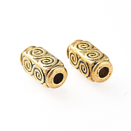 Tibetan Style Alloy Beads, Antique Golden Color, Lead Free & Nickel Free & Cadmium Free, Cuboid, Size: about 10.5mm long, 5mm wide, 5mm thick, hole: 2.5mm(GLF0044Y-NF)
