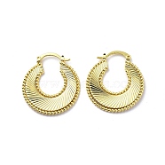 Brass Donut Hoop Earrings for Women, Real 18K Gold Plated, 30.5x27.5x2mm, Pin: 0.8~1.8x0.6mm(EJEW-F296-01G)