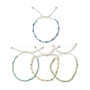 Shell & Porcelain Braided Bead Bracelets, Adjustable Nylon Cord Bracelets for Women, Mixed Color, Inner Diameter: 1-7/8~3-1/8 inch(4.8~8cm) (BJEW-C061-08)
