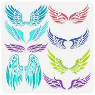 PET Hollow Out Drawing Painting Stencils, for DIY Scrapbook, Photo Album, Wing Pattern, 30x30cm(DIY-WH0391-0382)