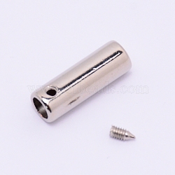 Zinc Alloy End Caps, Column, Platinum, 19.5x6mm, Hole: 2mm, Inner Diameter: 4mm(PALLOY-WH0072-42P)