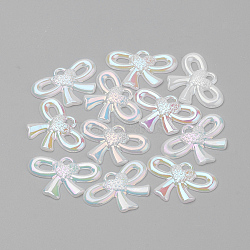 Acrylic Pendants, AB Color Plated, Bowknot, White, 18x26x2mm(MACR-Q224-01K)