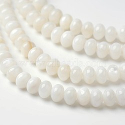 Dyed Natural Freshwater Shell Rondelle Bead Strands, Old Lace, 6x4mm, Hole: 1mm, about 91pcs/strand, 15.6 inch(X-BSHE-O016-19D)