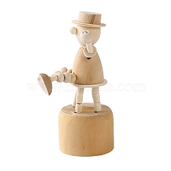 Unfinished Wood Display Decorations, Figurine, for Home Decoration, Human, 105mm(DJEW-PW0012-010E)