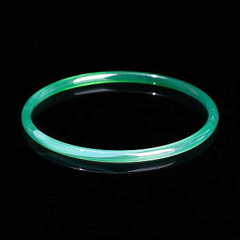 Dyed Natural Green Onyx Agate Simple Plain Bangle for Women, Inner Diameter: 2-1/4 inch(5.6~5.8cm)