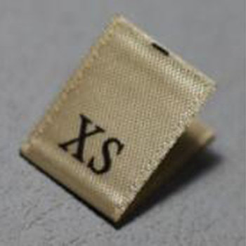 Clothing Size Labels, Woven Crafting Craft Labels, for Clothing Sewing, Size XS, Dark Khaki, 35x14mm, 100pcs/bag