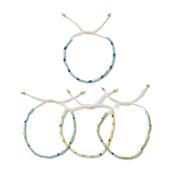 Shell & Porcelain Braided Bead Bracelets, Adjustable Nylon Cord Bracelets for Women, Mixed Color, Inner Diameter: 1-7/8~3-1/8 inch(4.8~8cm) 