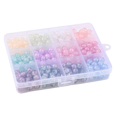 300Pcs 12 Colors Translucent Crackle Glass Beads Strands(CCG-YW0001-14)-5