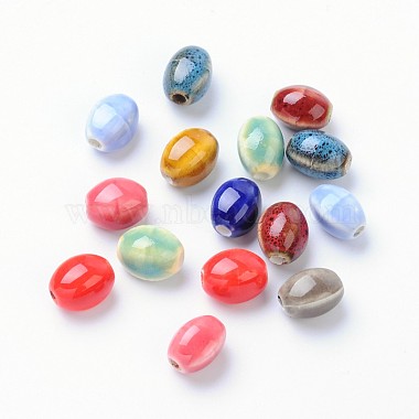 Mixed Color Oval Porcelain Beads