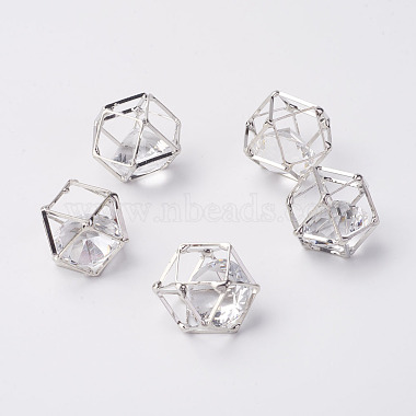 Brass Hollow Polygon Beads(KK-M092-A-P)-2