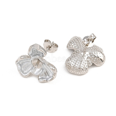 Brass Enamel Stud Earring Findings(KK-CBA58F9-01P-02)-2