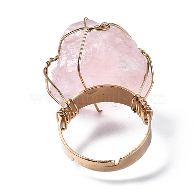 Adjustable Natural Rose Quartz Finger Rings(RJEW-T019-02H-KC)-3