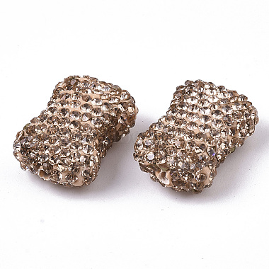 Handmade Polymer Clay Rhinestone Beads(RB-T017-10F)-2