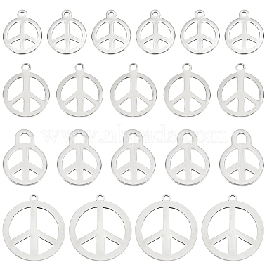 Stainless Steel Color Peace Sign 201 Stainless Steel Pendants