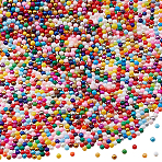 200G Glass Seed Bead, No Hole, Round, Mixed Color, 1.8~2mm(DGLA-HS0001-02)