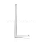 Tarnish Resistant 201 Stainless Steel Links connectors, Letter, Stainless Steel Color, Letter.L, 37x17x1mm, Hole: 1mm(STAS-S105-T545D-L)