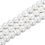 1 Strand Shell Pearl Beads Strands, Loose Beads for Jewelry Making, Grade A, Round, Floral White, 8mm, Hole: 1mm, about 50pcs/strand, 15.5 inch(BSHE-ME0001-01)