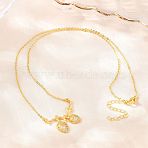 Brass Micro Pave Clear Cubic Zirconia 2 Acorn Pendant Necklaces, Rack Plating, Long-Lasting Plated, Lead Free & Cadmium Free, Golden, 17.01 inch(43.2cm)(NJEW-K311-02G)