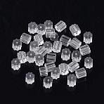 Plastic Ear Nuts, Earring Backs, Polygon, Clear, 3x2.5mm, Hole: 0.5mm, about 8300~8500pcs/bag(KY-R011-05-01)