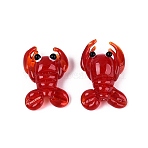 Handmade Lampwork Beads, Shrimp, 24~26.5x16~16.5x9.5mm, Hole: 1.2~1.6mm(LAMP-L078-009C)