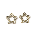 304 Stainless Steel Rhinestone Cabochons, Ion Plating(IP), Golden, Star, 8.5x9x1.5mm(STAS-A057-04G-E02)