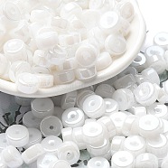 Opaque Colours Luster Glass Seed Beads, Column, White, 6x3mm, Hole: 1.4mm, about 2027pcs/pound(SEED-E001-P3x6mm-A13)