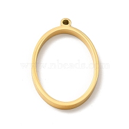 Ion Plating(IP) 304 Stainless Steel Open Back Bezel Pendants, For DIY UV Resin, Epoxy Resin, Pressed Flower Jewelry, Oval, Real 24K Gold Plated, 35x23x3mm, Hole: 2mm(STAS-K208-23)