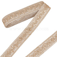 7.5 Yards Polyester Ribbons, Jacquard Flower Ribbon, Garment Accessories, White, 1-5/8 inch(40mm)(OCOR-HY0001-12A)