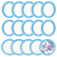Round Felt Bead Design Board, DIY Beading Jewelry Bracelet and Anklet Making Tray, Light Sky Blue, 4.9x0.83cm(DIY-WH0430-469A)
