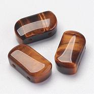 Natural Tiger Eye Multi-Strand Links, Rectangle, 16x9x6mm, Hole: 2mm(G-P265-04)