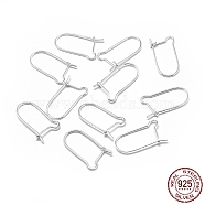 925 Sterling Silver Earring Hoops, Silver, 17.5x9.5x0.5mm, Pin: 0.5mm(STER-L057-065S)