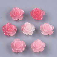 Synthetic Coral Beads, Dyed, Flower, Cerise, 10x10x6mm, Hole: 1mm(X-CORA-S026-21A-08)