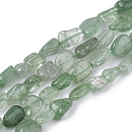 Natural Green Strawberry Quartz Beads Strands, Nuggets, Tumbled Stone, 5~11x5~8x3~6mm, Hole: 0.8mm, about: 52~56pcs/Strand, 15.94 inch(40.5cm)(G-S363-048A)