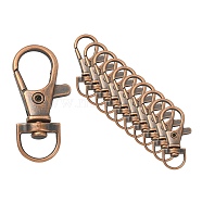 Alloy Swivel Lobster Claw Clasps, Swivel Snap Hook, Cadmium Free & Nickel Free & Lead Free, Red Copper, 35x13mm, Hole: 8.5mm(TIBE-YW0001-54R)