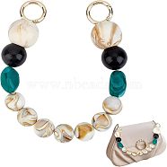 Resin Beads Bag Handle, with Alloy Ring Clasps, Bag Replacement Accessories, Antique White, 33cm(FIND-WH0063-79)