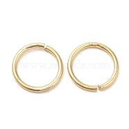 Brass Open Jump Rings, Round Rings, Real 18K Gold Plated, 18 Gauge, 12x1mm, Inner Diameter: 10mm(KK-F855-07G)