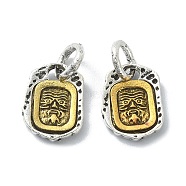 Tibetan Style Alloy Charms, Antique Silver & Antique Golden, 12x9x1.8mm, Hole: 4mm(PALLOY-Q458-01AG-03)
