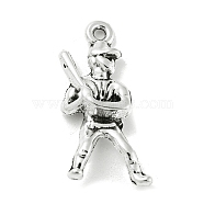 Tibetan Style Alloy Pendants, Athletes Charms, Nickel, Antique Silver, 25x13.5x4.5mm, Hole: 1.5mm(TIBE-Q098-12A)