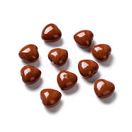 Natural Red Jasper Beads, Heart, 14.5~15x14.5~15x8.5~9mm, Hole: 1mm(G-L583-A06)