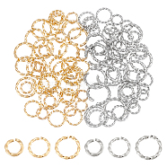 90Pcs 6 Styles 304 Stainless Steel Jump Rings, Open Jump Rings, Twisted, Golden & Stainless Steel Color, 6~11x1~1.5mm, Inner Diameter: 4~8mm, 15pcs/style(STAS-UN0038-42)